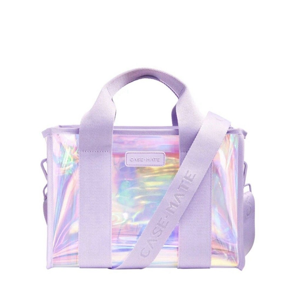 Case-Mate Mini Jelly Tote Stadium Approved Clear Iridescent Purple NWT